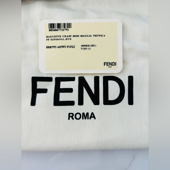 FENDI BAGUETTE CHAIN MIDI MAGLIA FF SAND - 100 % AUTHENTIC - Picture 7 of 11